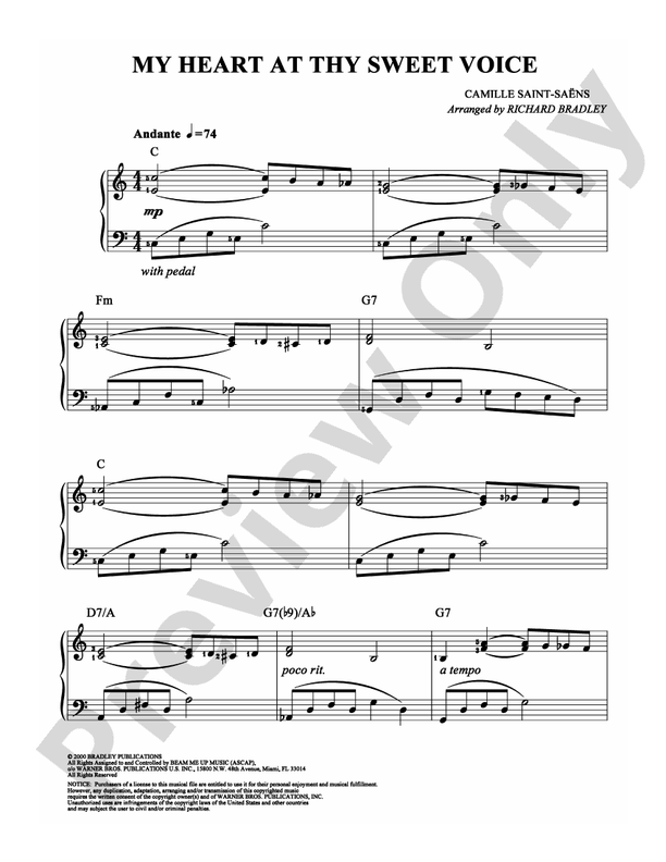 Saint-Saens - My Heart At Thy Sweet Voice - Easy Piano (Digital Download)