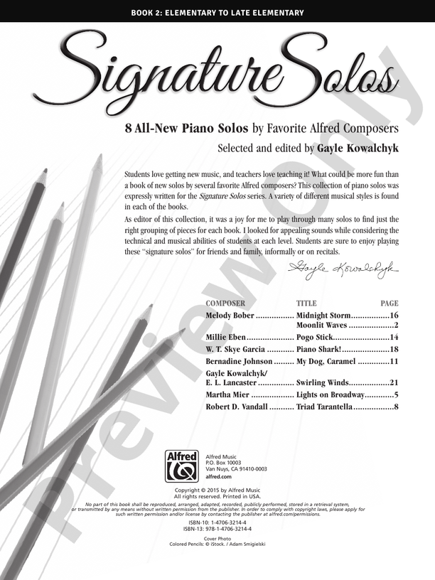 Signature Solos, Book 2 - Piano (Digital Download)