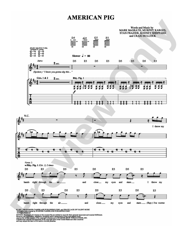 American Pig - Guitar TAB (Digital Download)