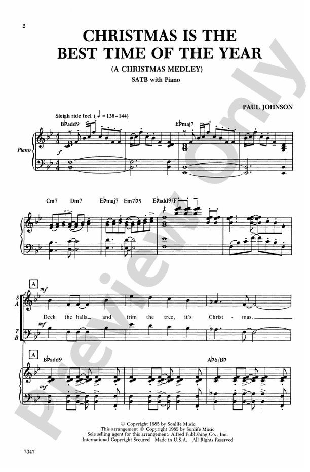 Christmas Is the Best Time of the Year (A Christmas Medley) – SATB Choral Octavo (Digital Download)