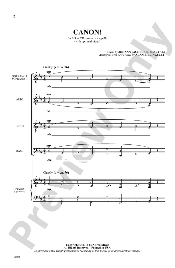 Canon! – SSATB, a cappella Choral Octavo (Digital Download)