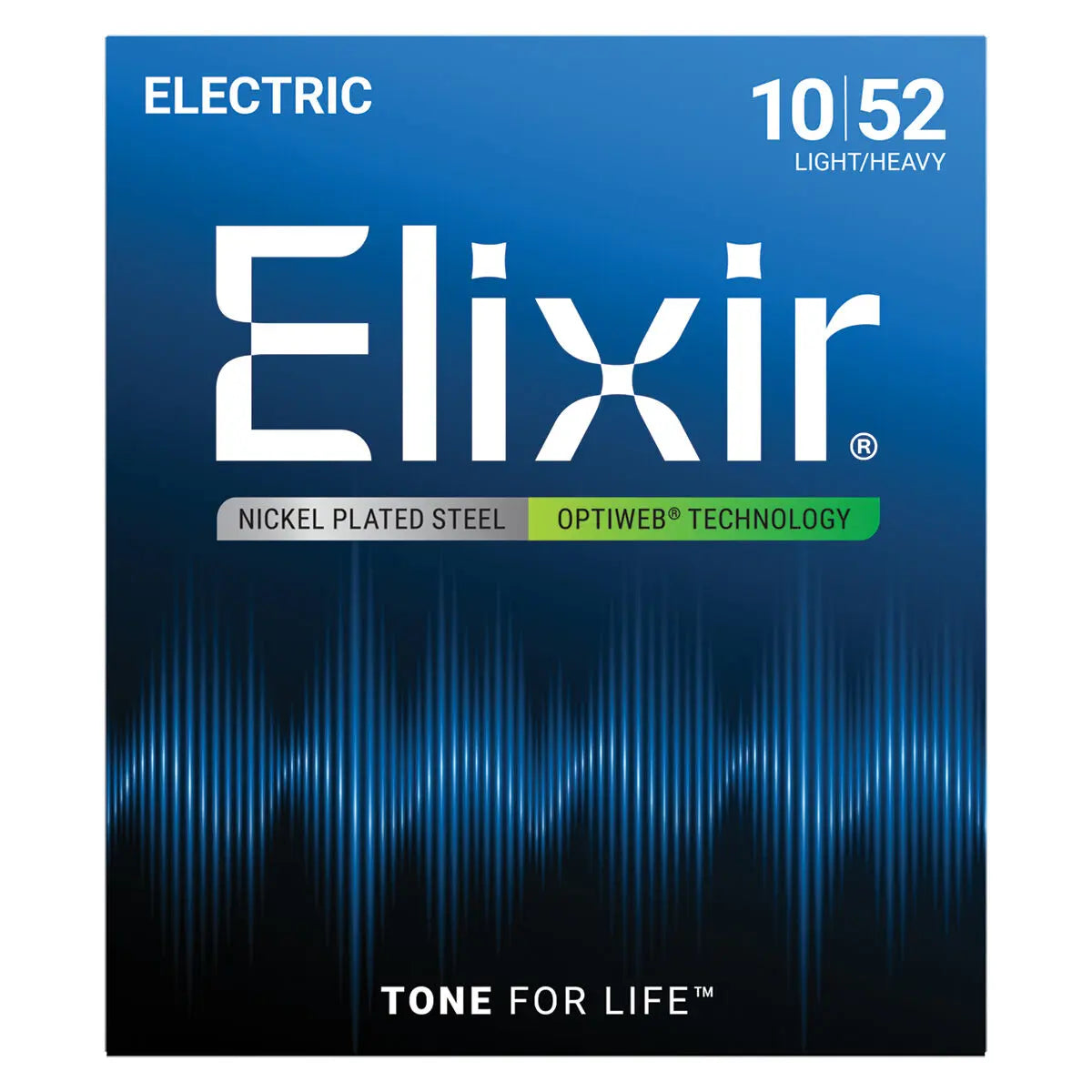 Elixir 19077 Optiweb Electric Guitar String Set Light-Heavy 10-52 Gauge