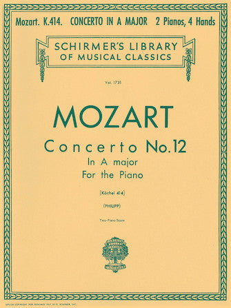 Mozart - Concerto #12 K414 - Piano Duet Schirmer 50261210