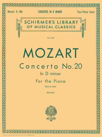 Mozart - Concerto #20 K466 - Piano Duet Schirmer 50255940