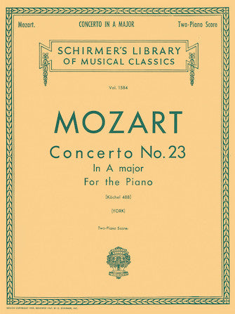 Mozart - Concerto #23 K488 - Piano Duet Schirmer 50260290