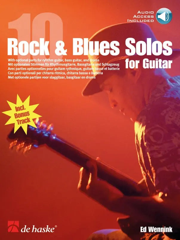 10 Rock & Blues Solos for Guitar - Book/Ola - Wennink -De Haske Publications