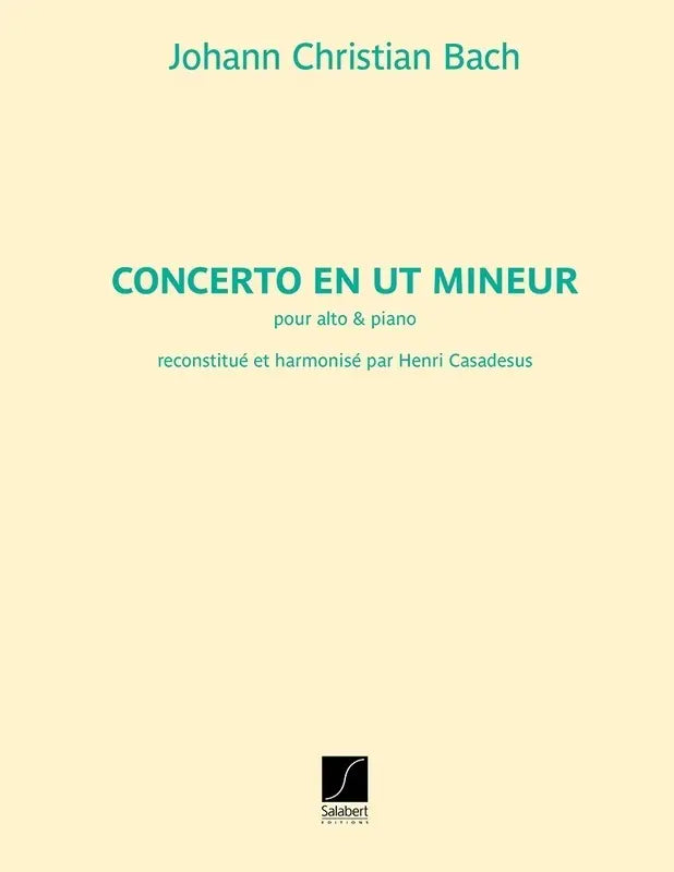 Casadesus - Concerto in Cmin - Viola/Piano Accompaniment Salabert (formerly Attributed to Bach JC)