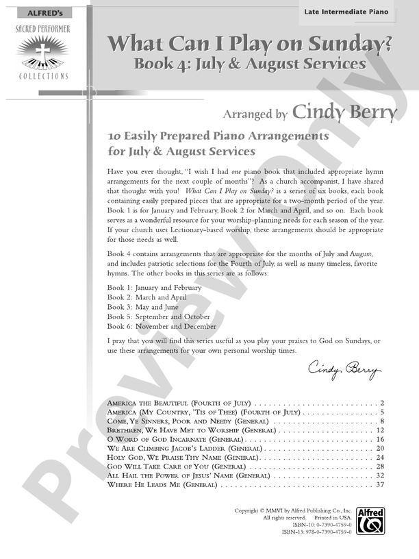 What Can I Play on Sunday?, Book 4 - Piano (Digital Download)