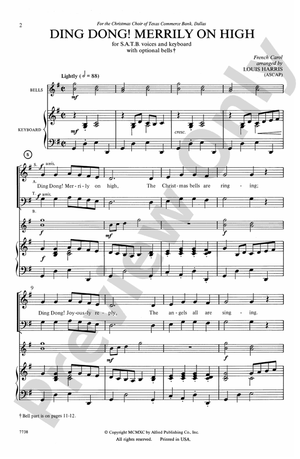 Ding Dong! Merrily on High – SATB Choral Octavo (Digital Download)