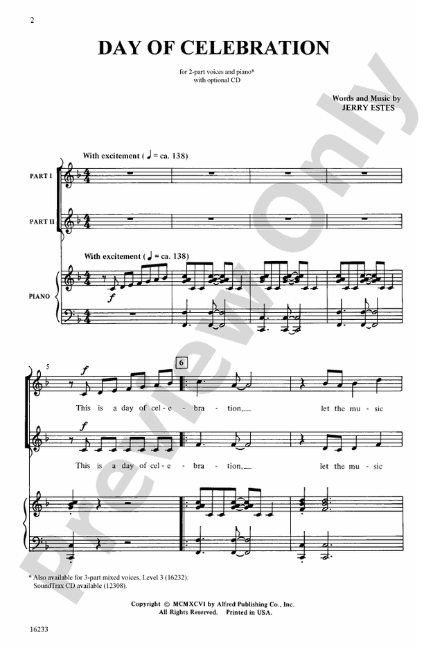 Day of Celebration – 2-Part Choral Octavo (Digital Download)