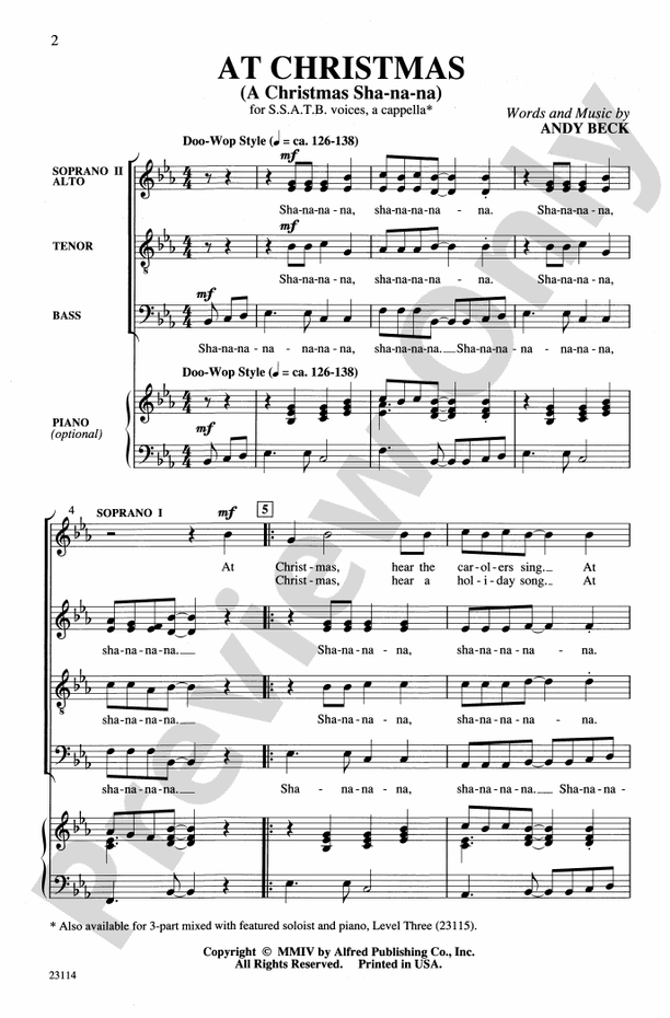 At Christmas (A Christmas Sha-na-na) – SSATB, a cappella Choral Octavo (Digital Download)