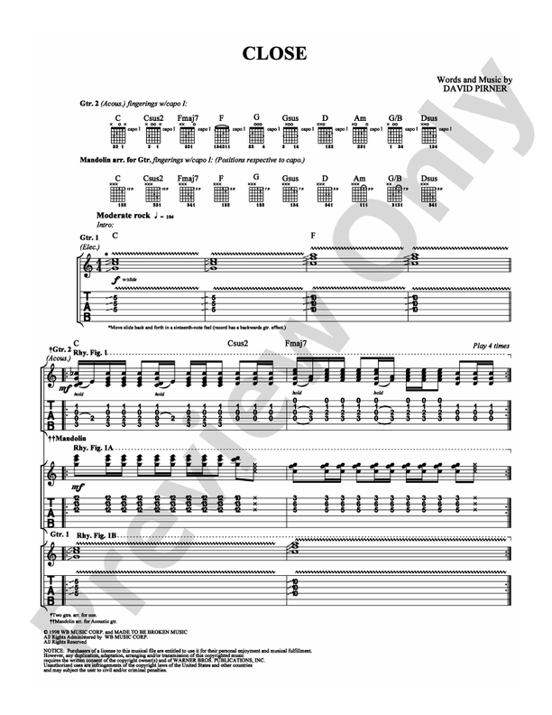 Close - Guitar TAB (Digital Download)