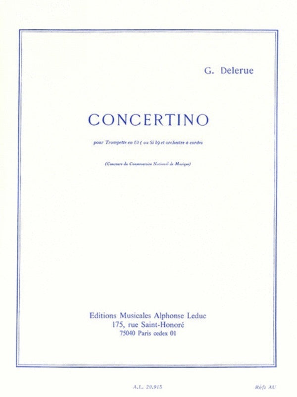 Concertino for Trumpet & Piano - Delerue - Alphonse Leduc AL20915