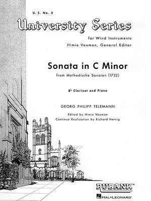 Sonata in C Minor - Bb Clarinet Solo with Piano - Grade 5 - Georg Philipp Telemann - Clarinet Himie Voxman Rubank Publications