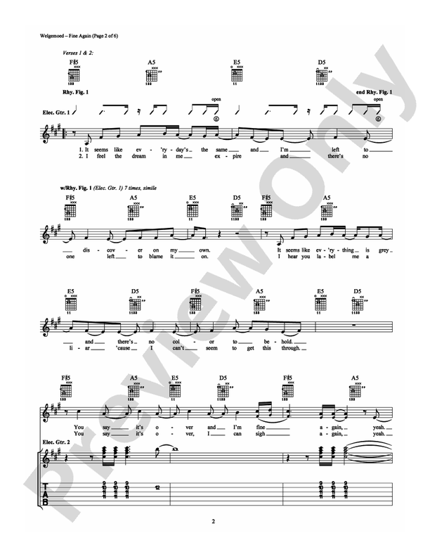 Fine Again - Guitar TAB (Digital Download)