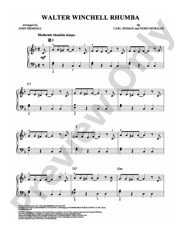 Walter Winchell Rhumba - Arr. John Brimhall - Easy Piano (Digital Download)
