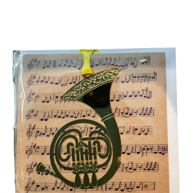 Gift Card Manuscript with a French Horn Bookmark