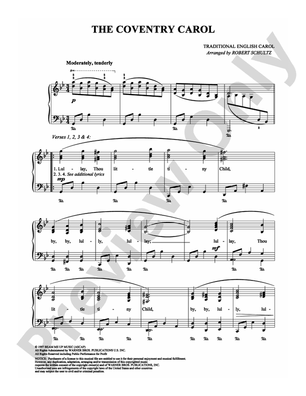 The Coventry Carol - Traditional - PVG (Digital Download)