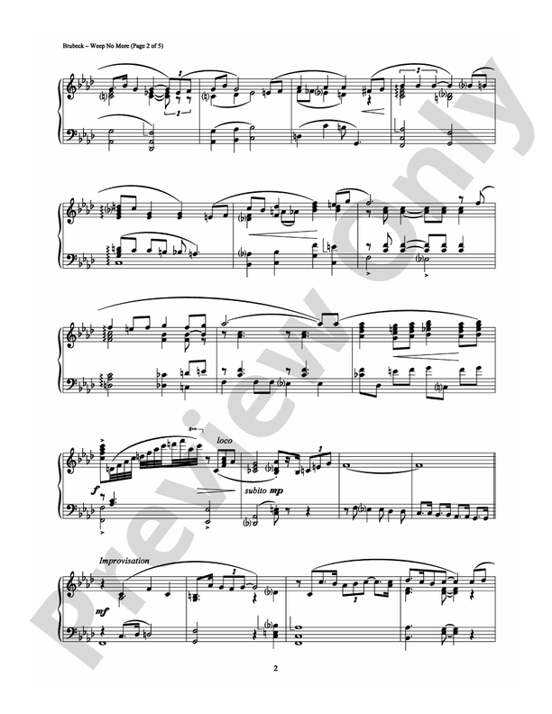 Weep No More - Piano (Digital Download)