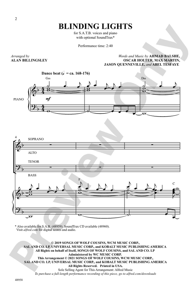 Blinding Lights – SATB Choral Octavo (Digital Download)