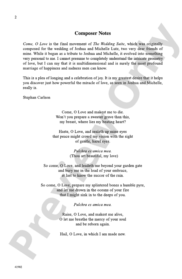 Come, O Love – SATB a cappella Choral Octavo (Digital Download)