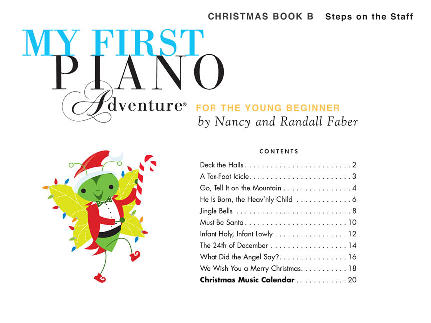 My First Piano Adventure Christmas Book B - Steps on the Staff - Piano Solo by Faber Piano Adventures