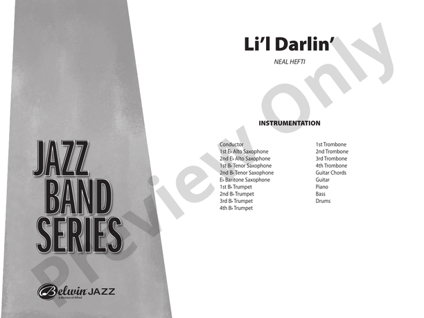 Li'l Darlin' (Grade 2) - Jazz Ensemble Conductor Score & Parts(Digital Download)
