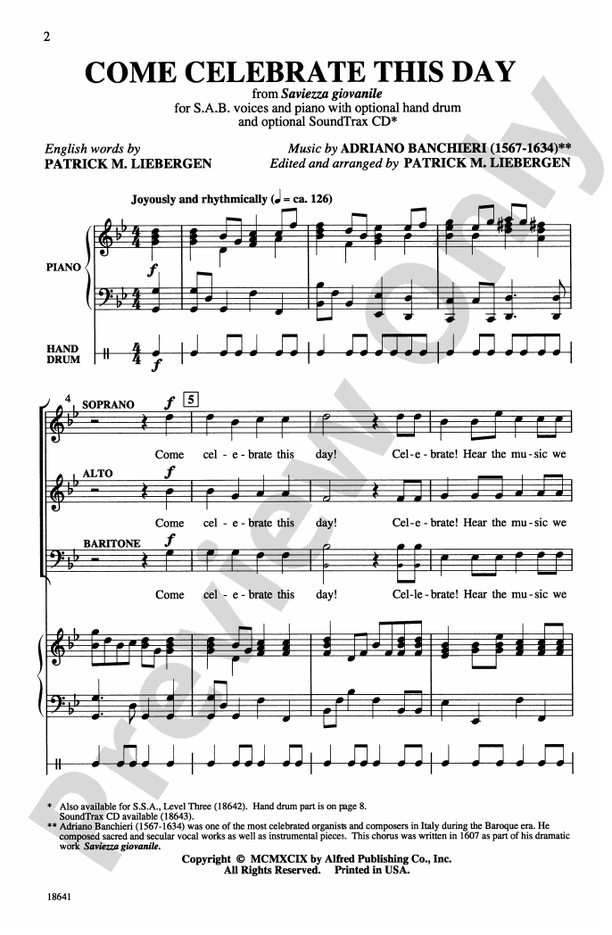 Come Celebrate This Day – SAB Choral Octavo (Digital Download)