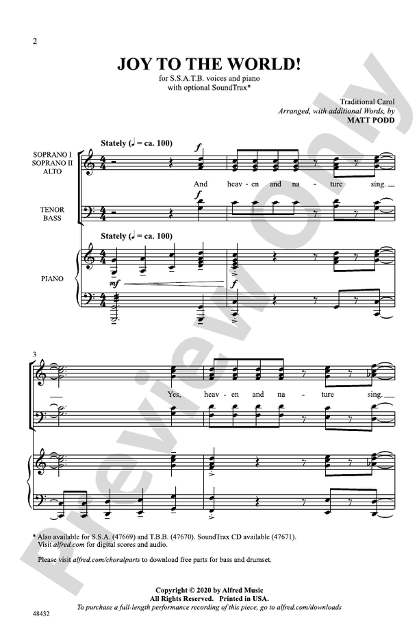 Joy to the World! – SSATB Choral Octavo (Digital Download)