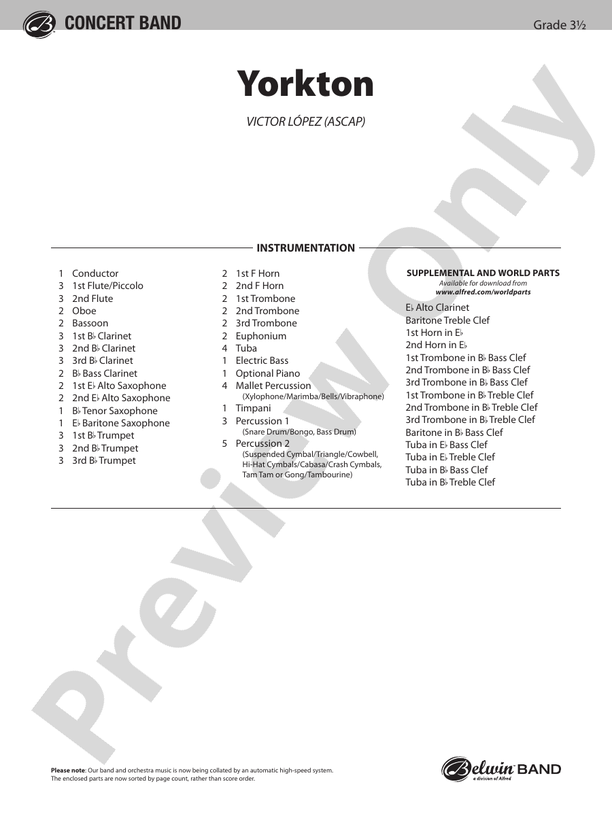 Yorkton - Concert Band Conductor Score & Parts (Digital Download)
