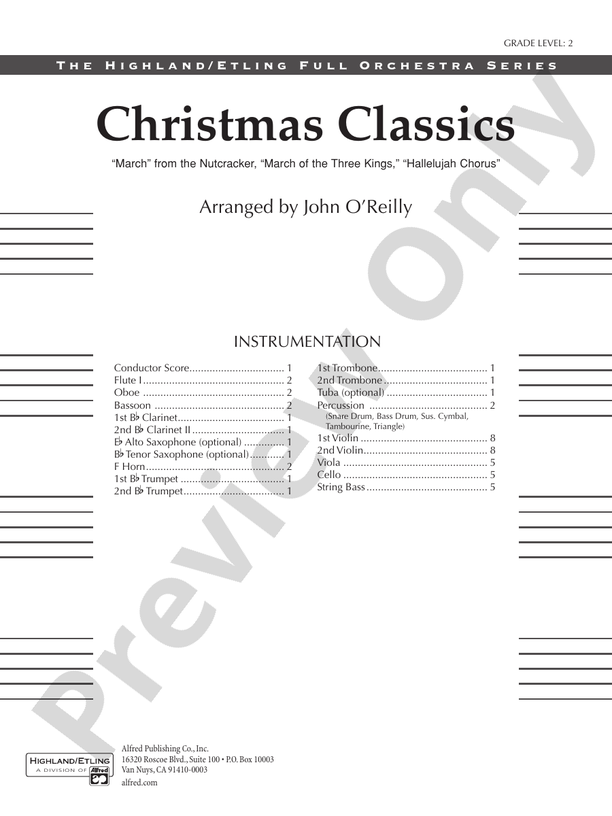 Christmas Classics – Full Orchestra Conductor Score & Parts (Digital Download)
