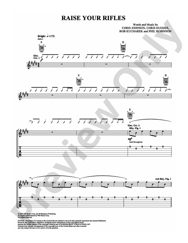 Raise Your Rifles - Guitar TAB (Digital Download)