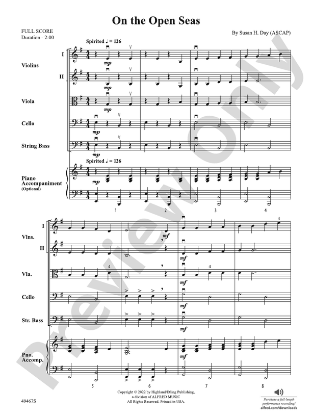 On the Open Seas - String Orchestra Conductor Score & Parts (Digital Download)
