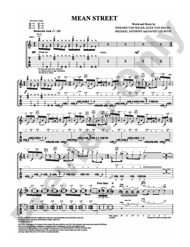 Mean Street - Guitar TAB (Digital Download)