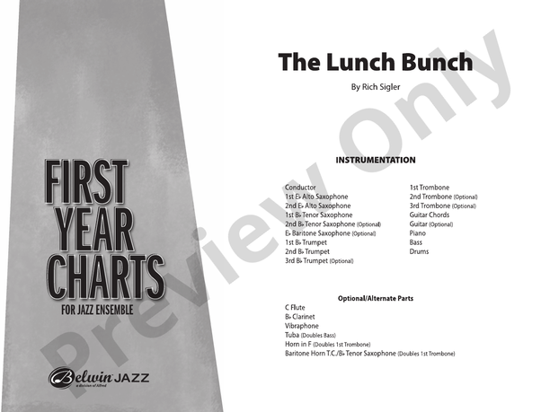The Lunch Bunch – Jazz Ensemble Conductor Score & Parts (Digital Download)