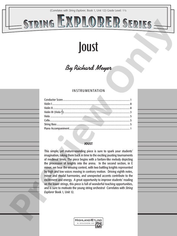 Joust – String Orchestra Conductor Score & Parts (Digital Download)