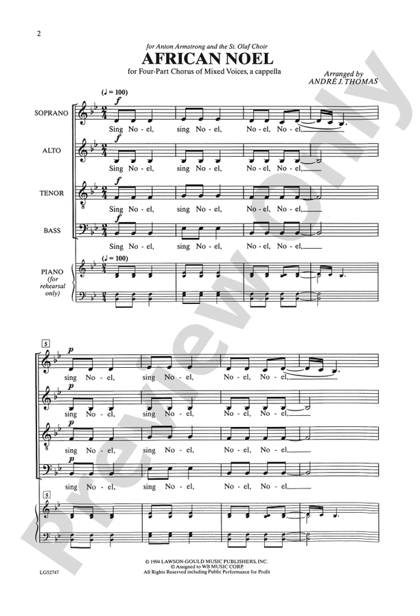 African Noel - SATB divisi Choral Octavo (Digital Download)