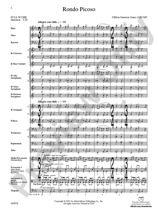 Rondo Picoso - Concert Band Conductor Score & Parts (Digital Download)