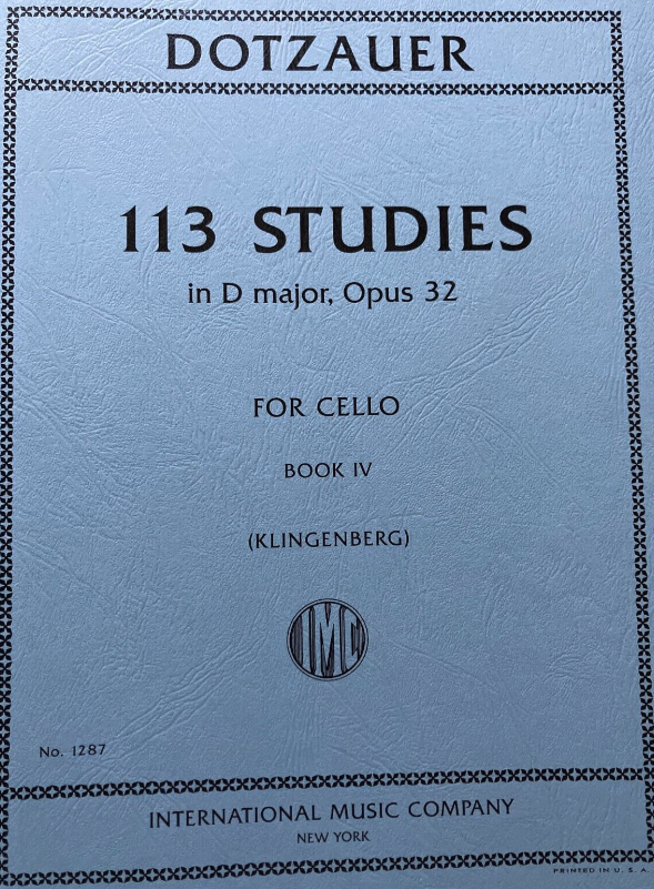 Dotzauer - 113 Studies Volume 4 - Cello Solo edited by Klingenberg IMC IMC1287
