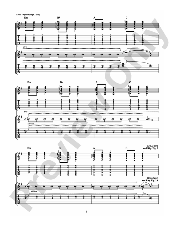 Quitter - Guitar TAB (Digital Download)