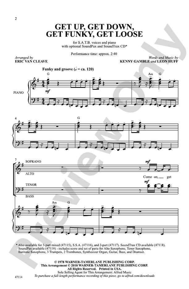 Get Up, Get Down, Get Funky, Get Loose – SATB Choral Octavo (Digital Download)