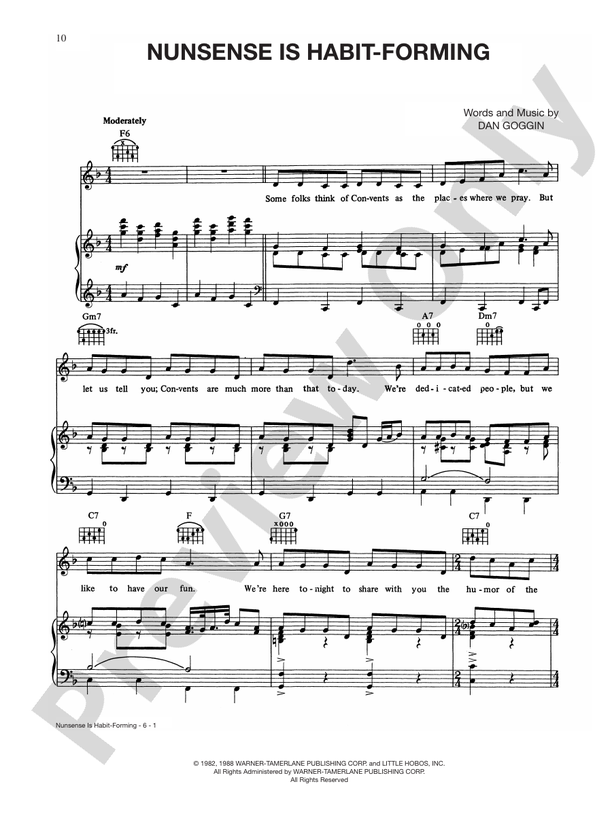 Nunsense Is Habit-Forming (from Nunsense) - PVG (Digital Download)