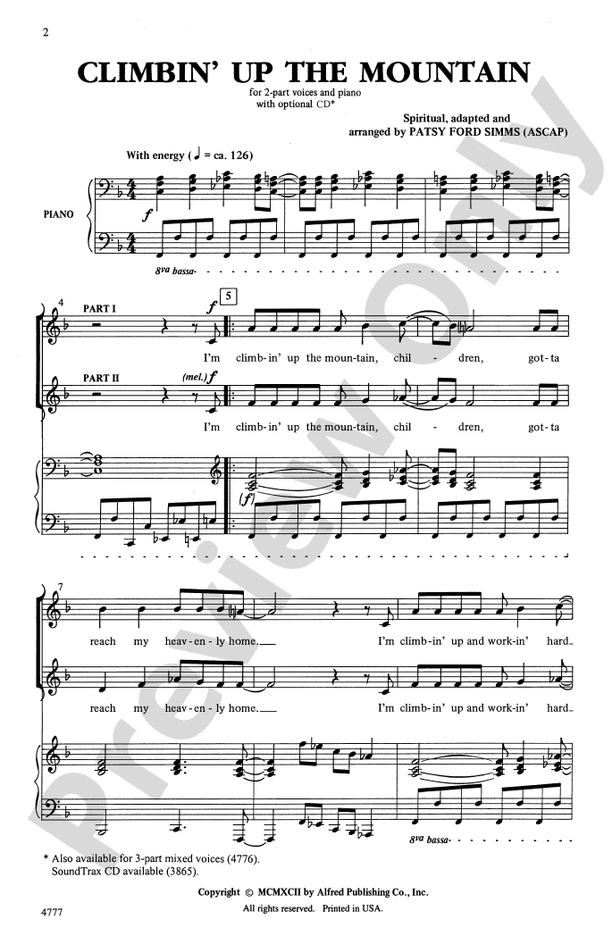 Climbin' Up the Mountain – 2-Part Choral Octavo (Digital Download)