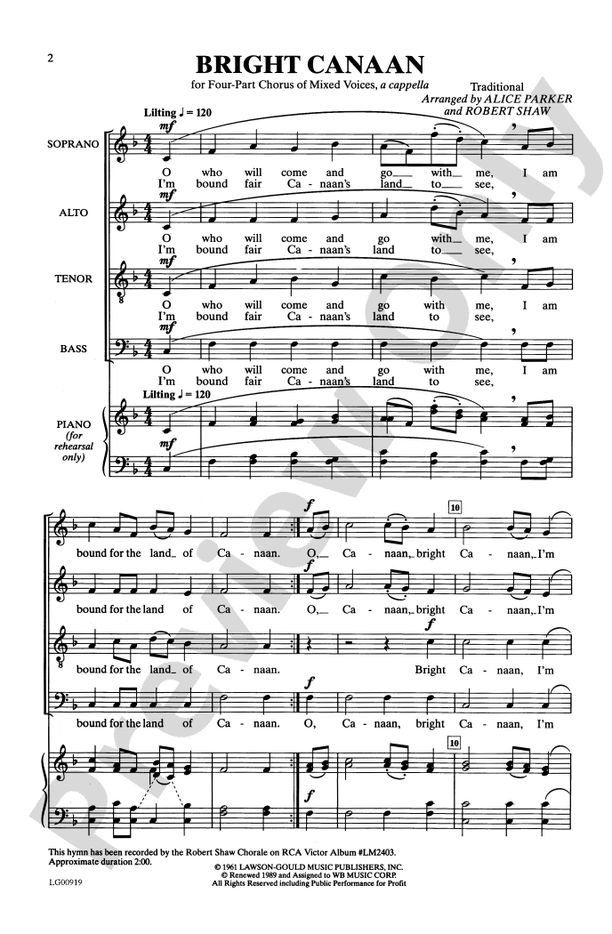 Bright Canaan – SATB Choral Octavo (Digital Download)