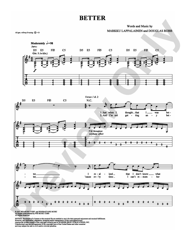 Better - Guitar TAB (Digital Download)