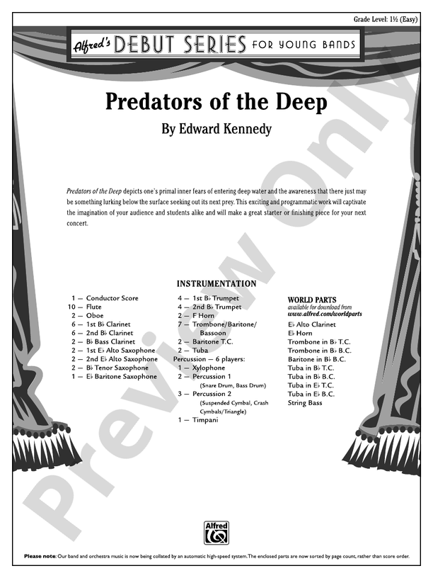 Predators of the Deep - Concert Band Conductor Score & Parts (Digital Download)