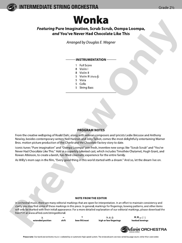 Wonka – String Orchestra Conductor Score & Parts (Digital Download)