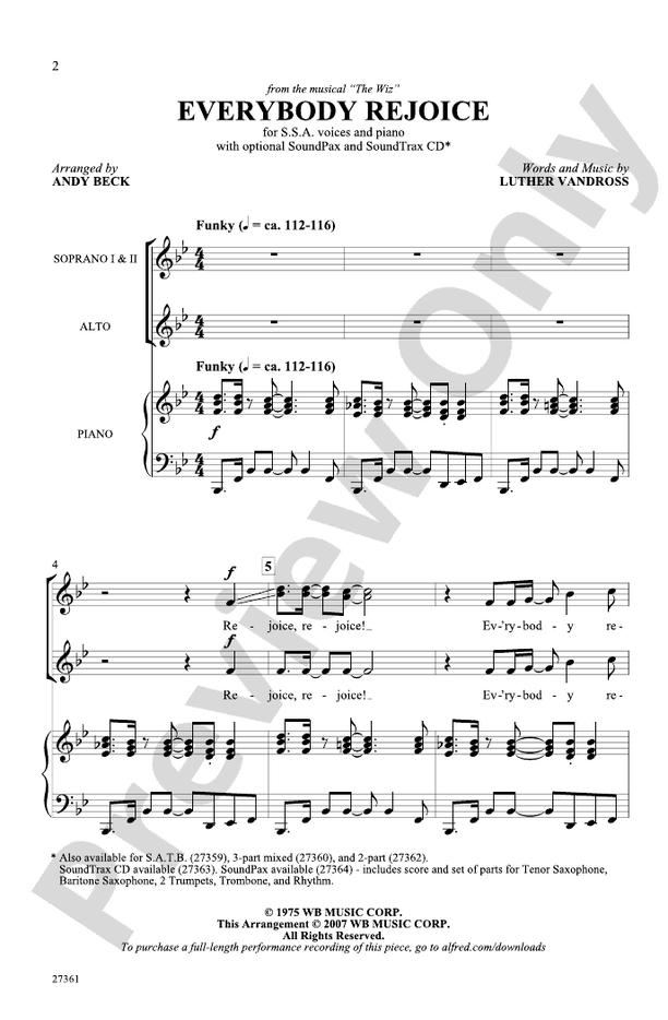Everybody Rejoice (from The Wiz) – SSA Choral Octavo (Digital Download)