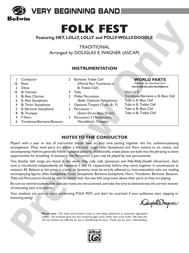 Folk Fest - Concert Band Conductor Score & Parts (Digital Download)