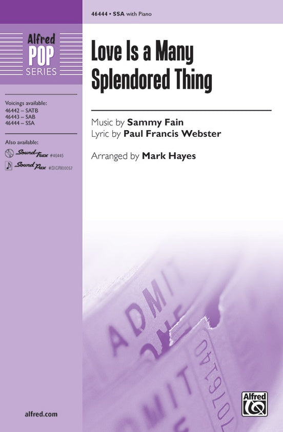 Love Is a Many Splendored Thing – SSA Choral Octavo (Digital Download)